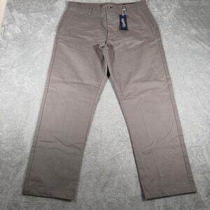 Woodies Pants‎ Mens 36x31 Gray Flannel Lined Chino Stretch Flat Front Winter NWT